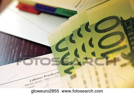Stock Photography - Close-up of one hundred Euro banknotes. Fotosearch