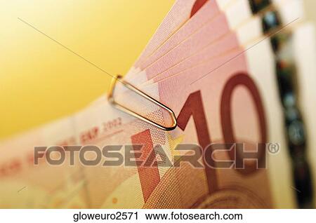 Stock Image - Close-up of ten Euro banknotes. Fotosearch