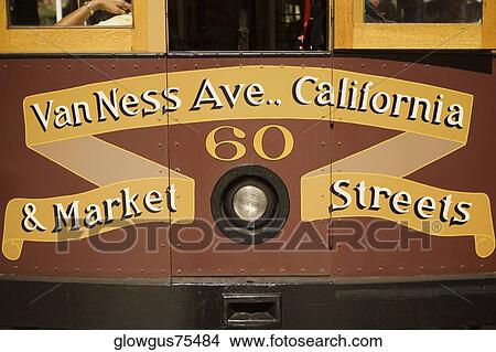 Close-up of the front of a trolley car in a city, San Francisco, California, USA View Large Photo Image Picture - Close-up of the front of a trolley car in a city, San Francisco, California, USA. Fotosearch