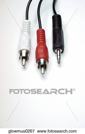 Close-up of three audio cables View Large Photo Image Stock Photo - Close-up of three audio cables. Fotosearch