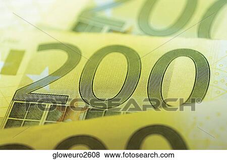 Close-up of two hundred Euro banknotes View Large Photo Image Stock Photo - Close-up of two hundred Euro banknotes. Fotosearch
