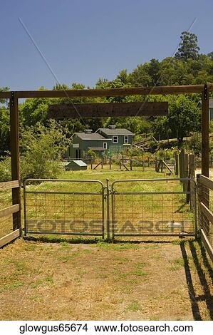 Picture - Closed gate of a house. Fotosearch
