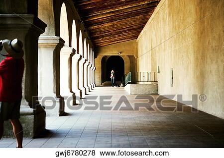 Covered walkway enclosing a courtyard, San Diego, California, USA View Large Photo Image Stock Photo - Covered walkway enclosing a courtyard, San Diego, California, USA. Fotosearch