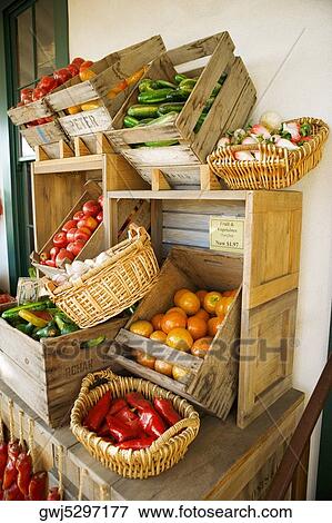 Display of baskets of artificial vegetables, San Diego, California, USA View Large Photo Image Stock Photo - Display of baskets of artificial vegetables, San Diego, California, USA. Fotosearch