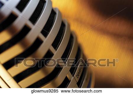Stock Photography - Extreme close-up of microphone. Fotosearch
