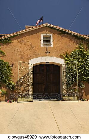 Facade of a winery, Napa Valley, California, USA View Large Photo Image Stock Photo - Facade of a winery, Napa Valley, California, USA. Fotosearch