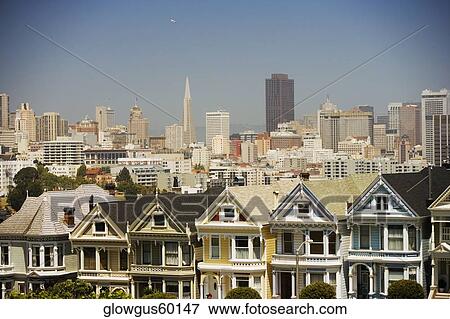 Facade of townhouses, San Francisco, California, USA View Large Photo Image Stock Photo - Facade of townhouses, San Francisco, California, USA. Fotosearch