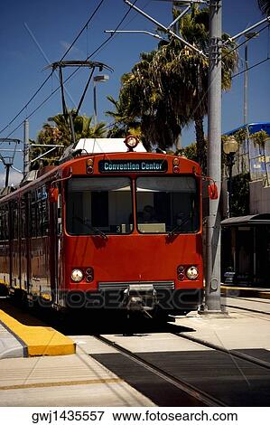 Front profile of a trolley, San Diego, California, USA View Large Photo Image Stock Photo - Front profile of a trolley, San Diego, California, USA. Fotosearch