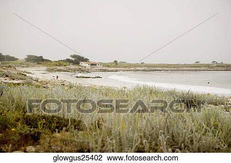 Stock Image - High angle view of a building on a beach. Fotosearch