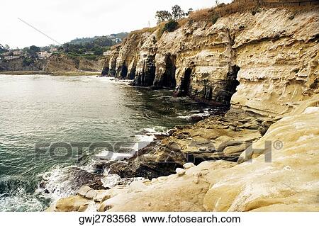 High angle view of a cliff, La Jolla Reefs, San Diego Bay, California, USA View Large Photo Image Stock Photo - High angle view of a cliff, La Jolla Reefs, San Diego Bay, California, USA. Fotosearch