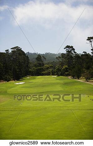 Stock Photo - High angle view of a golf course. Fotosearch
