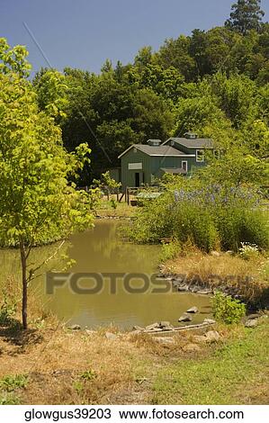Stock Image - High angle view of a lake. Fotosearch