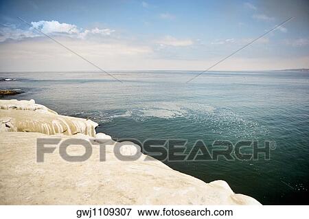 High angle view of a rock formation on a waterfront, La Jolla Reefs, San Diego, California, USA View Large Photo Image Stock Photo - High angle view of a rock formation on a waterfront, La Jolla Reefs, San Diego, California, USA. Fotosearch