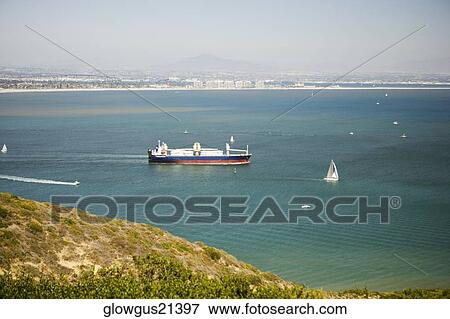 High angle view of a ship sailing, San Diego Bay, California, USA View Large Photo Image Stock Photo - High angle view of a ship sailing, San Diego Bay, California, USA. Fotosearch