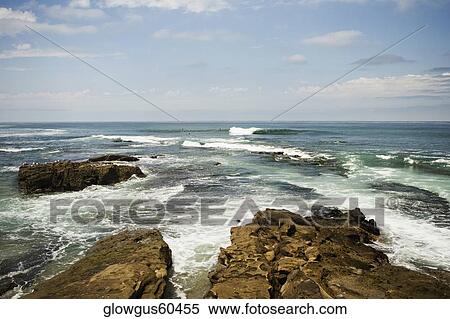 Stock Photography - High angle view of reefs, La Jolla Reefs, San Diego, California, USA. Fotosearch