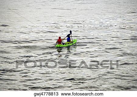 High angle view of two people kayaking, La Jolla Reefs, San Diego Bay, California, USA View Large Photo Image Stock Image - High angle view of two people kayaking, La Jolla Reefs, San Diego Bay, California, USA. Fotosearch