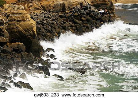 High angle view of waves crashing on a rock formation, Coronado Reefs, San Diego, California, USA View Large Photo Image Stock Image - High angle view of waves crashing on a rock formation, Coronado Reefs, San Diego, California, USA. Fotosearch