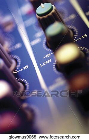 Knobs on sound mixer View Large Photo Image Stock Photo - Knobs on sound mixer. Fotosearch