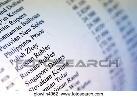 List of currency futures, close-up View Large Photo Image Stock Image - List of currency futures, close-up. Fotosearch