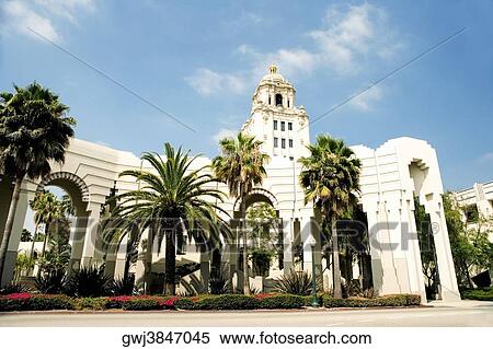 Low angle view of a building, Beverly Hills City Hall, Los Angeles, California, USA View Large Photo Image Stock Photography - Low angle view of a building, Beverly Hills City Hall, Los Angeles, California, USA. Fotosearch
