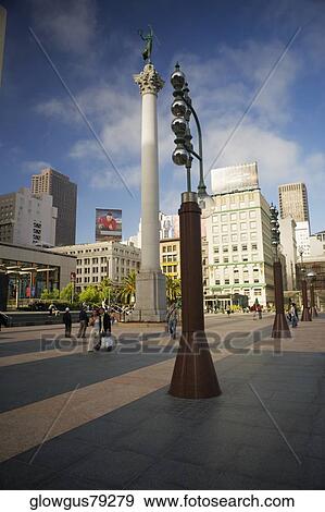 Stock Photo - Low angle view of a column, Union Square, San Francisco, California, USA. Fotosearch