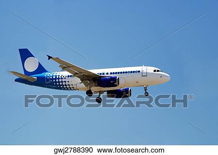 Low angle view of a commercial airplane in flight, San Diego, California, USA View Large Photo Image Stock Image - Low angle view of a commercial airplane in flight, San Diego, California, USA. Fotosearch