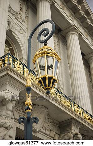 Low angle view of a lamppost in front of a building, San Francisco, California, USA View Large Photo Image Stock Photo - Low angle view of a lamppost in front of a building, San Francisco, California, USA. Fotosearch