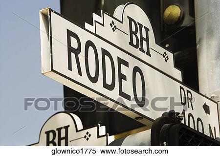 Low angle view of a Rodeo sign, Los Angeles, California, USA View Large Photo Image Stock Photography - Low angle view of a Rodeo sign, Los Angeles, California, USA. Fotosearch