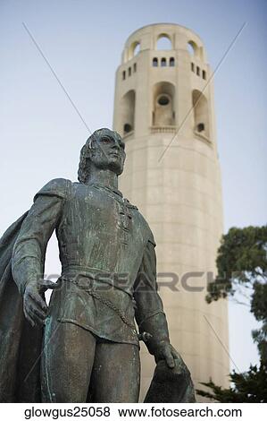 Stock Photo - Low angle view of a statue, San Francisco, California, USA. Fotosearch