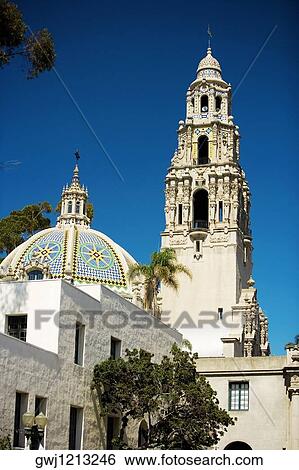 Low angle view of a steeple against a blue sky, San Diego, California, USA View Large Photo Image Stock Photograph - Low angle view of a steeple against a blue sky, San Diego, California, USA. Fotosearch
