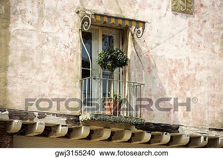 Low angle view of an ornate balcony on a building, El Mirador Apartments, Los Angeles, California, USA View Large Photo Image Stock Image - Low angle view of an ornate balcony on a building, El Mirador Apartments, Los Angeles, California, USA. Fotosearch