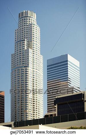 Stock Image - Low angle view of buildings in a city, Los Angeles, California, USA. Fotosearch
