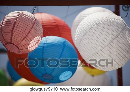 Low angle view of colorful Chinese lanterns View Large Photo Image Stock Image - Low angle view of colorful Chinese lanterns. Fotosearch