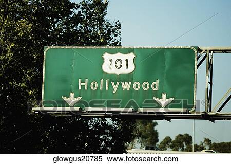 Low angle view of highway signs to Hollywood, Los Angeles, California, USA View Large Photo Image Stock Photography - Low angle view of highway signs to Hollywood, Los Angeles, California, USA. Fotosearch