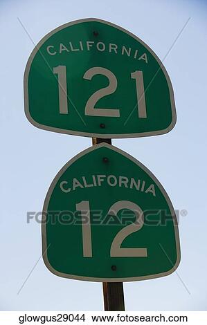 Picture - Low angle view of road sign. Fotosearch