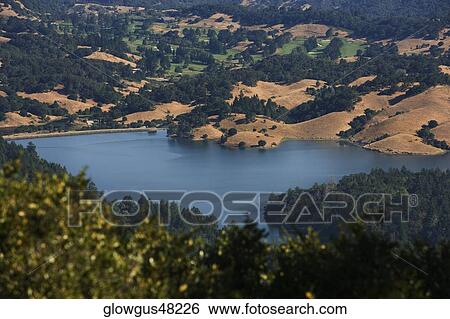 Panoramic view of a lake, Mt. Tamalpais State Park, California, USA View Large Photo Image Stock Photograph - Panoramic view of a lake, Mt. Tamalpais State Park, California, USA. Fotosearch