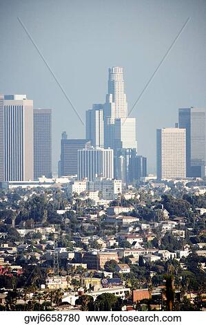 Stock Image - Panoramic view of Los Angeles, Los Angeles, California, USA. Fotosearch