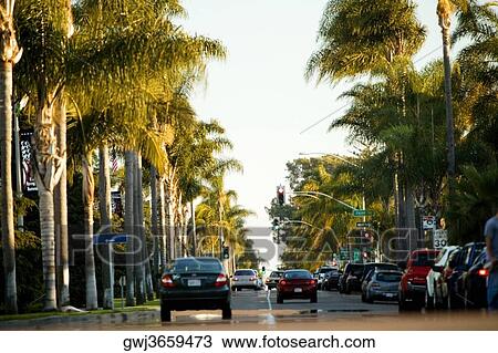 Rear view of traffic on a boulevard, San Diego, California, USA View Large Photo Image Stock Image - Rear view of traffic on a boulevard, San Diego, California, USA. Fotosearch