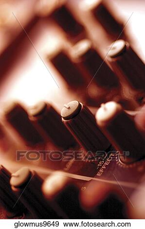 Stock Photo - Sound mixer, extreme close-up. Fotosearch
