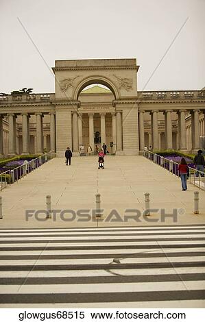Stock Photography - Tourists at a palace, California Palace of the Legion of Honor, San Francisco, California, USA. Fotosearch
