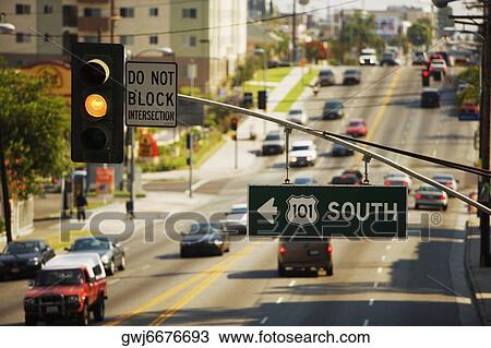 Traffic light over a road, Hollywood, Los Angeles, California, USA View Large Photo Image Stock Image - Traffic light over a road, Hollywood, Los Angeles, California, USA. Fotosearch