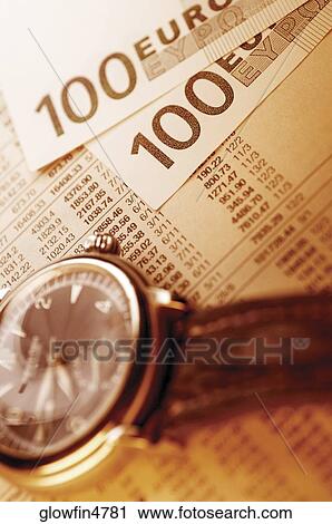 Watch, Euro bank notes and paper with financial figures View Large Photo Image Stock Image - Watch, Euro bank notes and paper with financial figures. Fotosearch