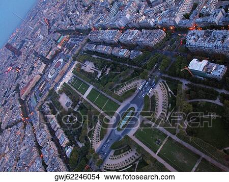 Picture - Aerial view of a city, Paris, France. Fotosearch