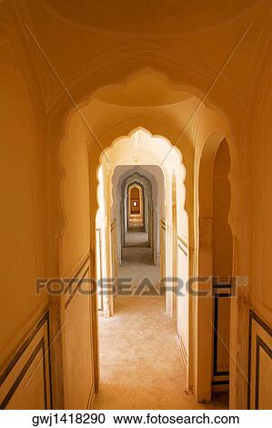 Arched corridor inside the palace, City Palace Complex, Jaipur, Rajasthan, India View Large Photo Image Stock Image - Arched corridor inside the palace, City Palace Complex, Jaipur, Rajasthan, India. Fotosearch