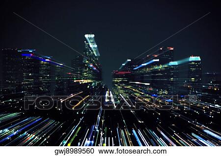 Blurred lights in the night, Los Angeles, California, USA View Large Photo Image Stock Image - Blurred lights in the night, Los Angeles, California, USA. Fotosearch