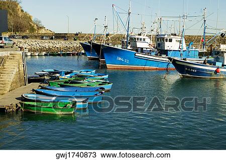 Boats and trawlers docked at a harbor, Spain View Large Photo Image Stock Image - Boats and trawlers docked at a harbor, Spain. Fotosearch
