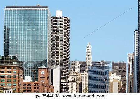 Buildings in a city, Chicago, Illinois, USA View Large Photo Image Stock Photo - Buildings in a city, Chicago, Illinois, USA. Fotosearch