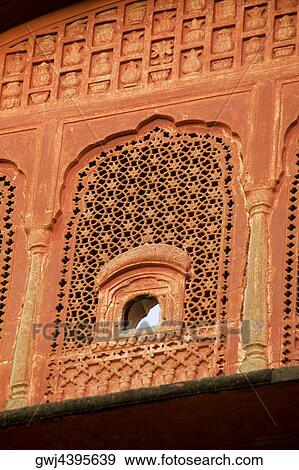 Stock Photo - Carvings on the wall of a palace, Jaipur, Rajasthan, India. Fotosearch