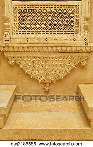 Caved wall of a palace, Rajmahal, Jaisalmer, Rajasthan, India View Large Photo Image Stock Photography - Caved wall of a palace, Rajmahal, Jaisalmer, Rajasthan, India. Fotosearch