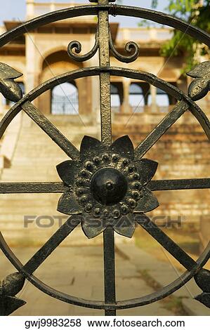 Close-up of a metal gate, Jaipur, Rajasthan, India View Large Photo Image Stock Photo - Close-up of a metal gate, Jaipur, Rajasthan, India. Fotosearch